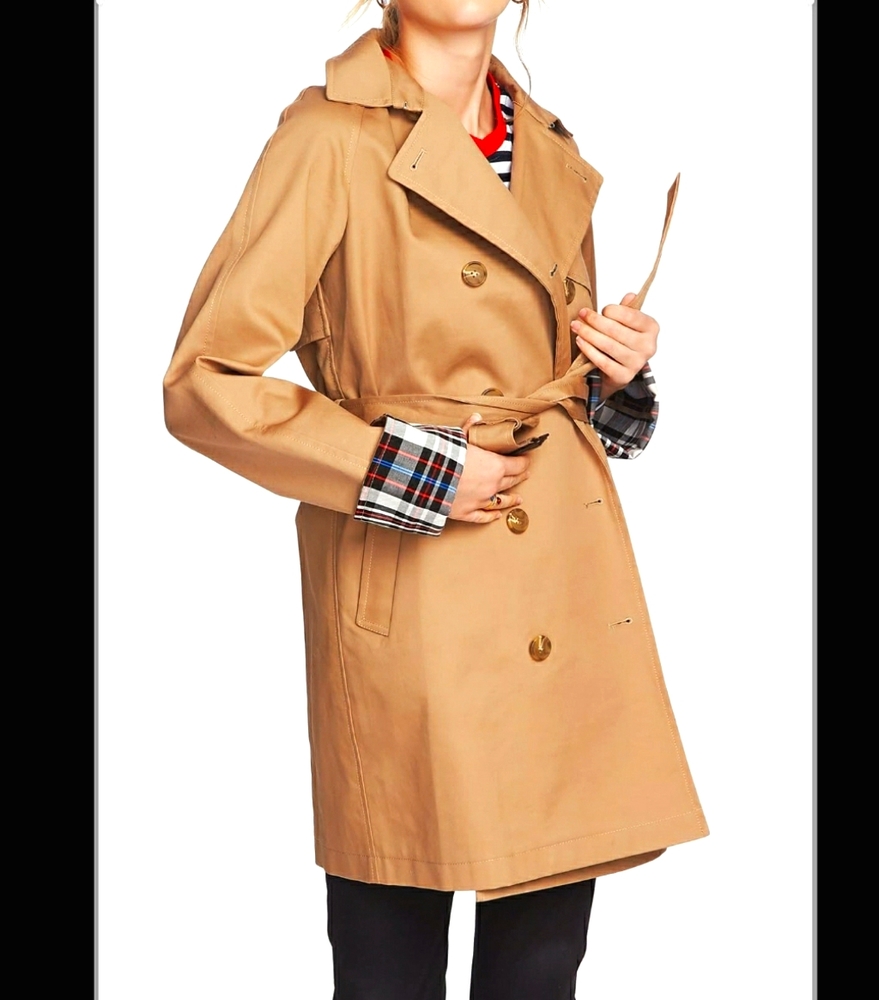 Court & Rowe Plaid Double Breasted Trench Coat
